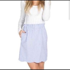 🆕Lauren James Seersucker Scallop Paperbag Skirt